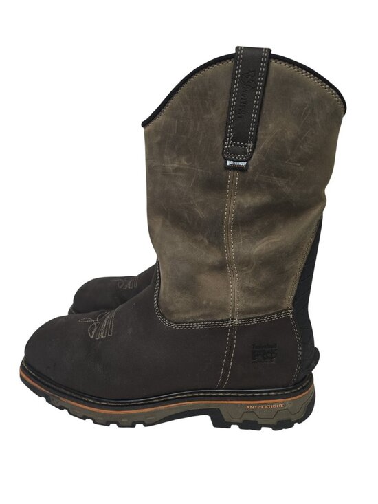 Timberland PRO Men\'s Pull-On True Grit Comp. Toe Work Boots A5U6Y Brown Size 13W